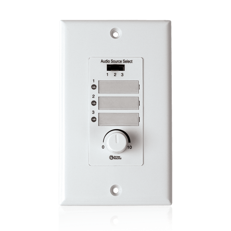 Atlas Sound WPD-RISRL Wall Plate Input Select Switch with Volume Control 10k Pot and Input Indicator Use With AAPHD Amplifiers