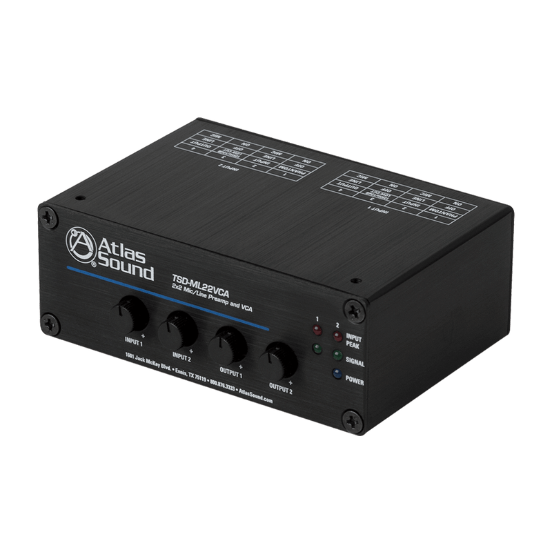 Atlas Sound TSD-ML22VCA 2 x 2 Mic/Line Preamp and VCA