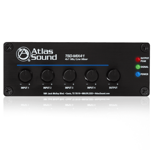 Atlas Sound TSD-MIX41 4 x 1 Mic/Line Mixer