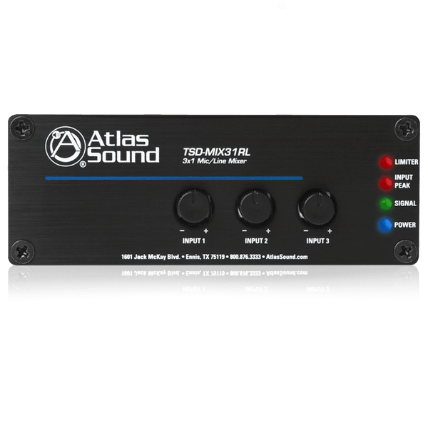 Atlas Sound TSD-MIX31RL 3 x 1 Mic/Line Mixer