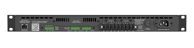 Atlas Sound DPA602 600-Watt Networkable Multi-Channel Power Amplifier with Optional Dante™ Network Audio