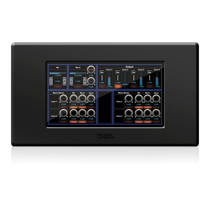 Atlas Sound BBWP-TOUCH7B BlueBridge® 7" Touch Panel Wall Controller