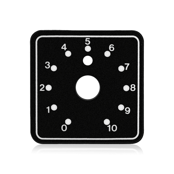 Atlas Sound HX23 2 inch x 2 inch Polycarbonate Dial Scale. 3/8 inch Center Hole