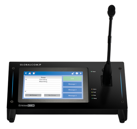 Atlas Sound IPCSDTOUCH-G – GLOBALCOM.IP Touch Screen Digital Communication Station with Gooseneck Microphone Communication Station Atlas Sound