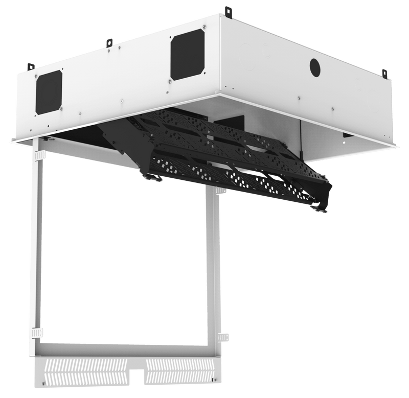 Atlas Sound CR222-NR 2' x 2' Ceiling-Mount Rack with 2RU, Standard-Width, AmbiTILT™ Shelf and Integrated AC Power Pack - Without Projector Pole Adapter