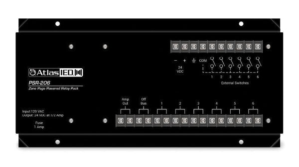 Atlas Sound PSR-206 Zone Page Powered Relay Pack 6 Relays