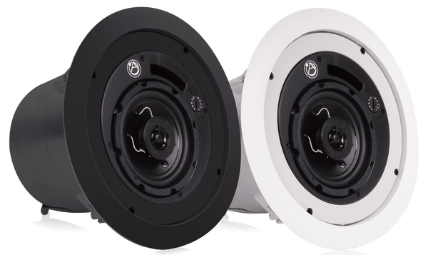 Atlas Sound FAP42T 4" Coaxial In-Ceiling Speaker with 16-Watt 70/100V Transformer and Ported Enclosure (Pair, White)