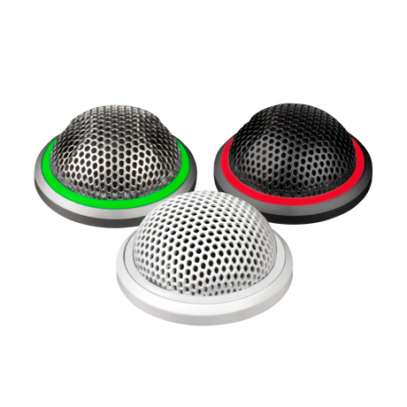 Shure MX395W/BI-LED Microflex Low-Profile Figure-8 Boundary Microphone with Logic-Control LED for Installs (White) Microphnes Shure