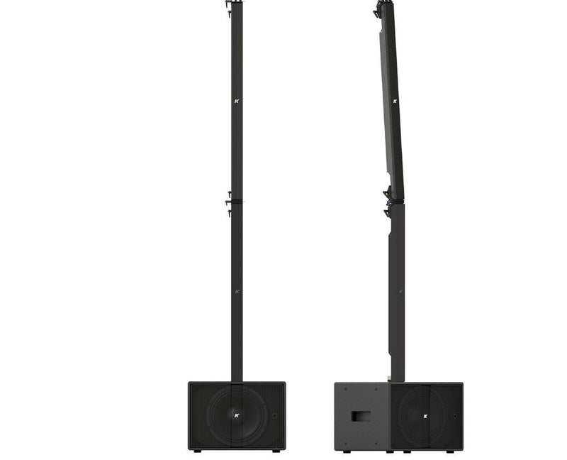 K-Array Pinnacle KR102 II Powered stereo system composed of 1 KS1 I + 1 KS1P I + 2 KK102 I + mounting hardware (Black)