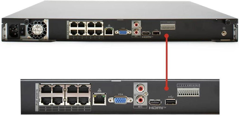 IC Realtime NVR-FX08POE-1U16MP1-2TB 8 Channel Video Recorder