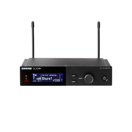 Shure SLXD14D Dual-Channel Digital Wireless Bodypack System with No Mics (H55: 514 to 558 MHz) - SLXD14D-H55 Microphones Shure