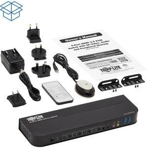 Tripp Lite HDMI USB KVM SWITCH 4-PORT 4K 60HZ HDR HDCP 2.2 IR USB SHARING - B005-HUA4