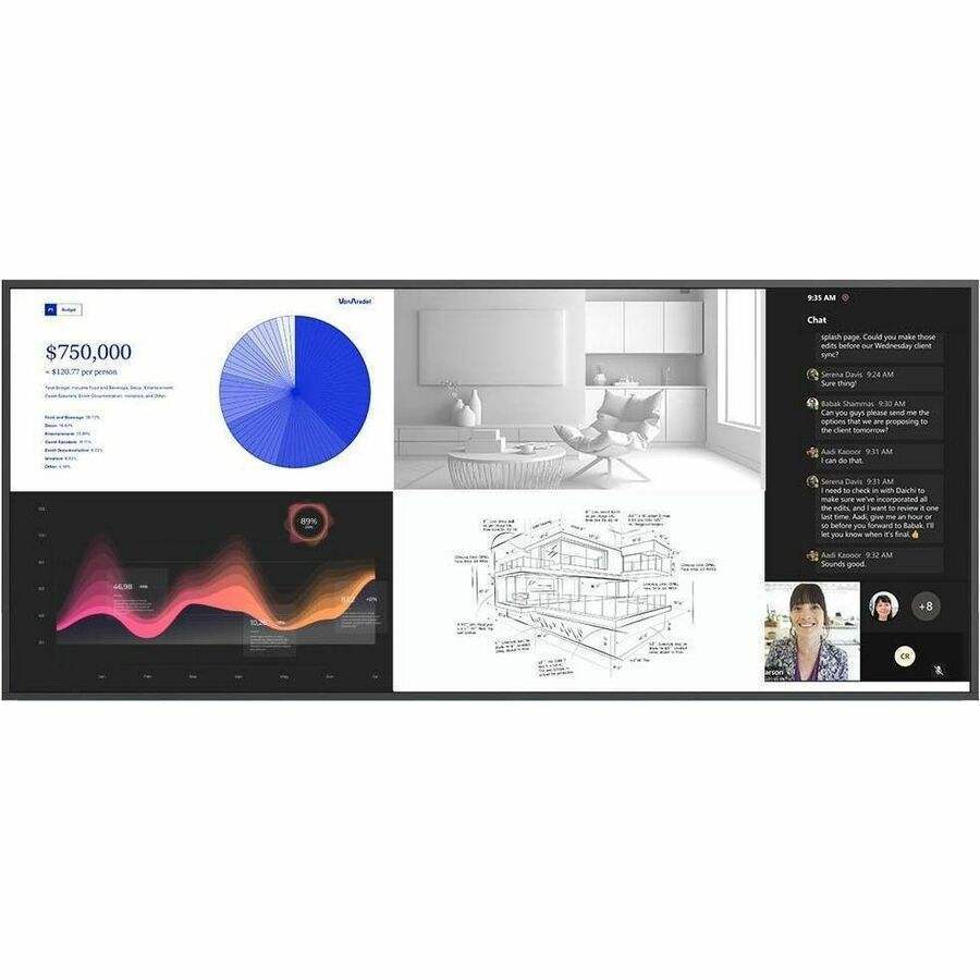 MaxHub V925T XBoard V7 92” Ultra-Wide for Microsoft Teams Rooms,4K Interactive Display