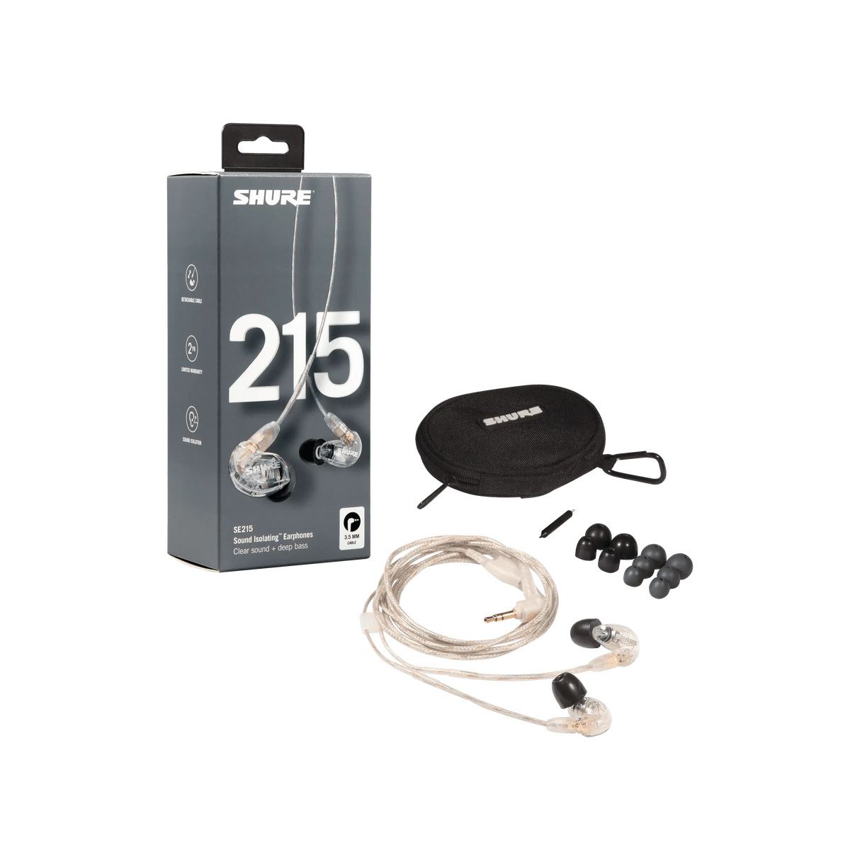 Shure SE215 Pro Sound-Isolating Earphones (Black) - SE215-K Microphones Shure