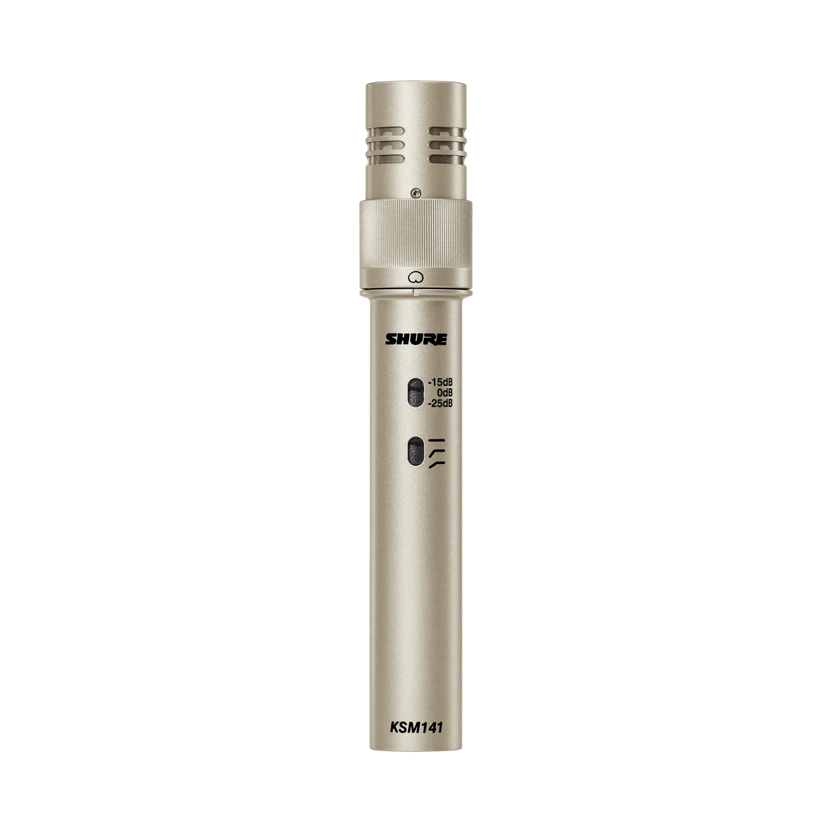 Shure KSM141/SL Dual-Pattern (Cardioid/Omnidirectional) Studio Condenser Microphone (Champagne), Foam Windscreen and Carrying Case Microphones Shure