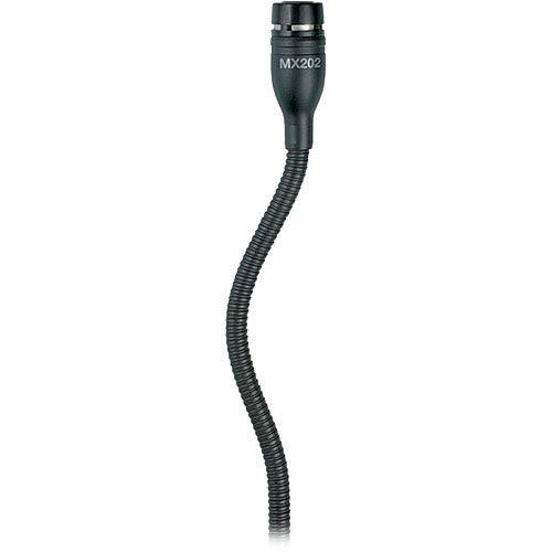 Shure MX202B/C-TA Microphone with In-Line Preamp (Black) (TAA-Compliant)