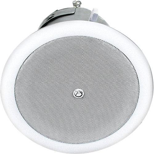 Atlas Sound FAP42T-UL2043 4" Shallow Mount Coaxial In-Ceiling Speaker with 16-Watt 70/100V Transformer and UL2043 Certification (Pair, White)