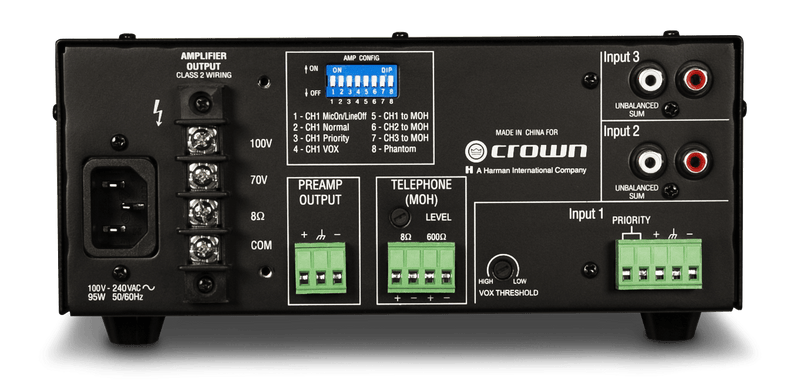 Crown G135MA Mixer Amplifier - Three Input, 35W
