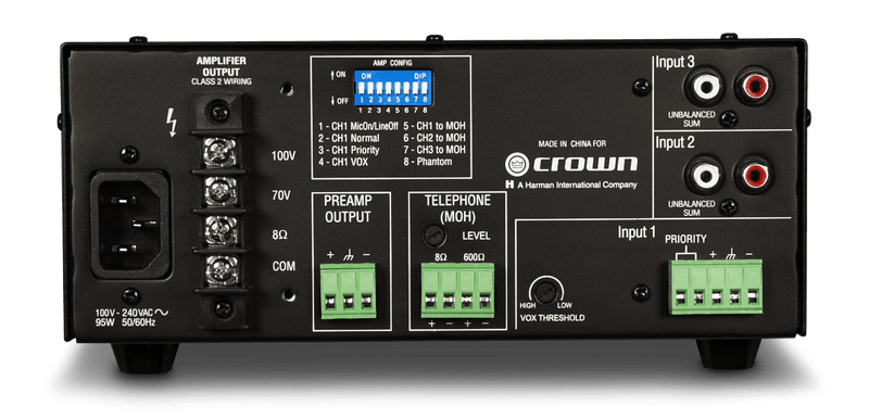 Crown 135MA Mixer Amplifier - Three Input, 35W (Discontinued)