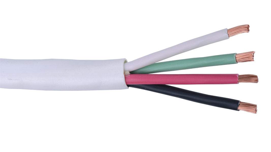 Liberty AV 1000' White Commercial Grade General Purpose 14 AWG 4-Conductor Plenum Cable Reel - 14-4C-P-WHT