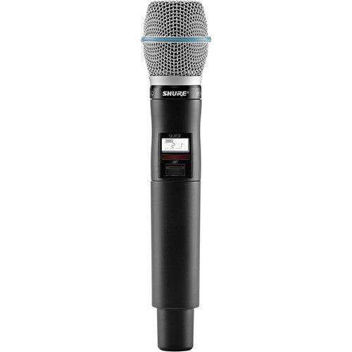 Shure QLXD2TA/B87C=-J50A Digital Handheld Wireless Microphone Transmitter with Beta 87C Capsule (J50A: 572 to 608 + 614 to 616 MHz) (TAA-Compliant)