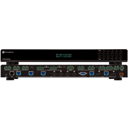 Atlona 4K/UHD 8x2 Multi-Format Matrix Switcher with Dual HDBaseT/Mirrored HDMI - AT-UHD-CLSO-824