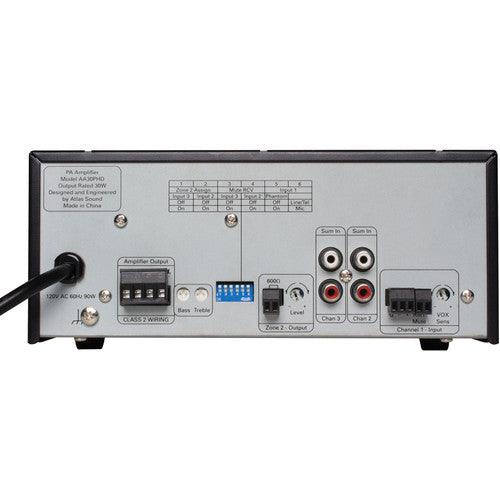Atlas Sound AA30PHD 3-Input, 30-Watt Mixer Amplifier with Automatic System Test (PHD)