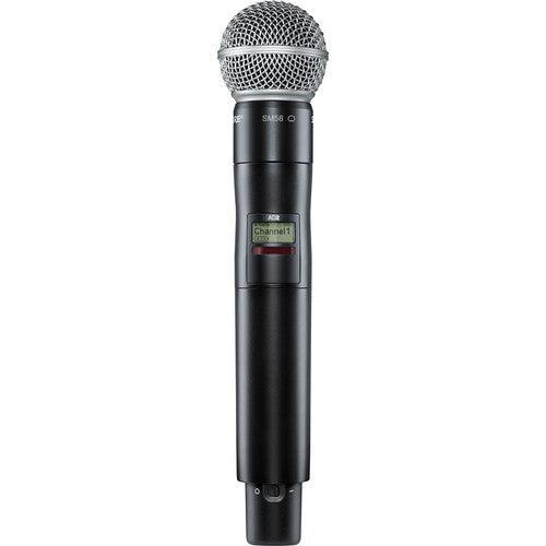 Shure AD2TA/SM58=-X55 Digital Handheld Wireless Microphone Transmitter with SM58 Capsule (X55: 941 to 960 MHz) (TAA-Compliant)