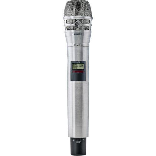 Shure AD2TA/K8N=-G57 Digital Handheld Wireless Microphone Transmitter with KSM8 Capsule (G57: 470 to 616 MHz, Nickel) (TAA-Compliant)