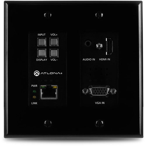 Atlona Two-Input Wall Plate Switcher for HDMI and VGA Sources (Black) - AT-HDVS-200-TX-WP-BLK