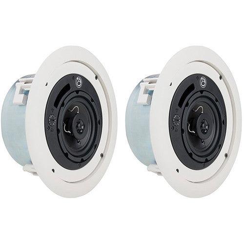 Atlas Sound FAP42TC Strategy II 4" 16W Coaxial Low Profile Ceiling System (Pair, White)