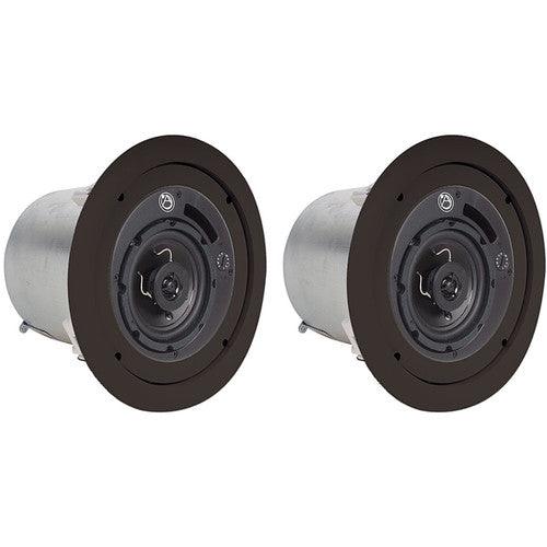 Atlas Sound FAP42T-B 4" Coaxial In-Ceiling Speaker with 16-Watt 70/100V Transformer and Ported Enclosure (Pair, Black)