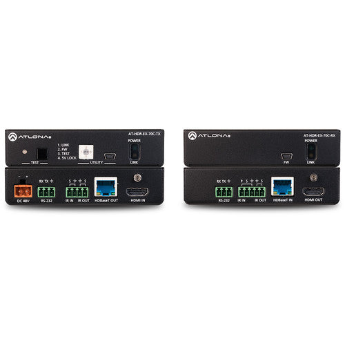 Atlona 4K HDR Transmitter and Receiver Set with IR, RS-232, and PoE - AT-HDR-EX-70C-KIT