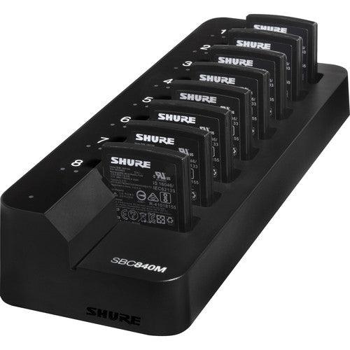 Shure SBC840M-US-TA Networked Eight-Bay Battery-Only Tray Charger (TAA-Compliant)