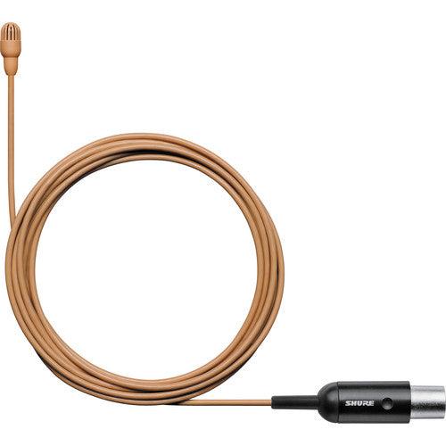 Shure TL47C/O-MTQG-A-TA Omnidirectional Lavalier Microphone with TA4F Connector and Accessories (Cocoa) (TAA-Compliant)