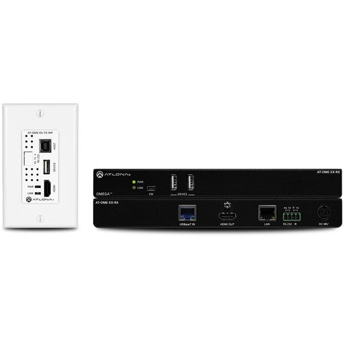 Atlona Omega 4K/UHD HDMI Over HDBaseT TX Wallplate/RX with USB, Control & PoE - AT-OME-EX-WP-KIT