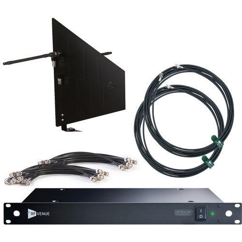 Audio-Technica DFINBD9 RF Venue DISTRO9 HDR 9-Channel Antenna Distributor Bundle (Black Wall-Mount Diversity Fin)