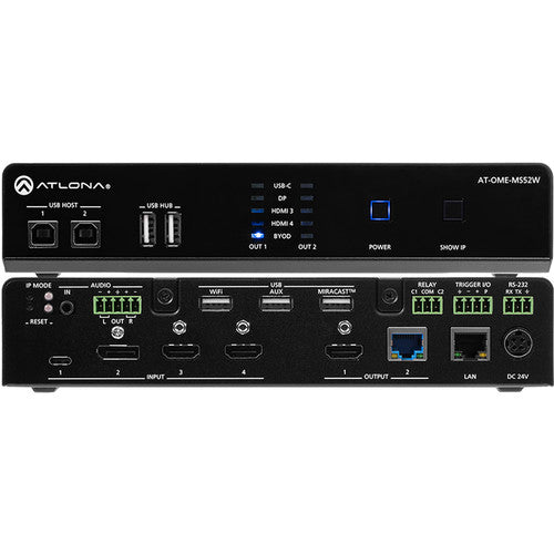 Atlona Omega 5x2 4K/UHD Multi-Format Matrix Switcher - AT-OME-MS52W