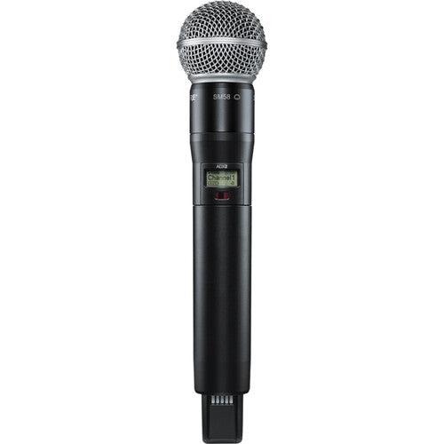 Shure ADX2TA/SM58=-X55 Digital Handheld Wireless Microphone Transmitter with SM58 Capsule (X55: 941 to 960 MHz) (TAA-Compliant)