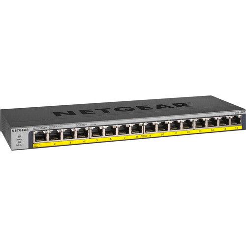 Netgear GS116PP-100NAS 16-Port Gigabit PoE+ Compliant Unmanaged Switch