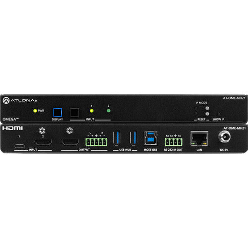 Atlona Omega 4K/UHD meeting hub with USB-C and HDMI inputs and HDMI output - AT-OME-MH21