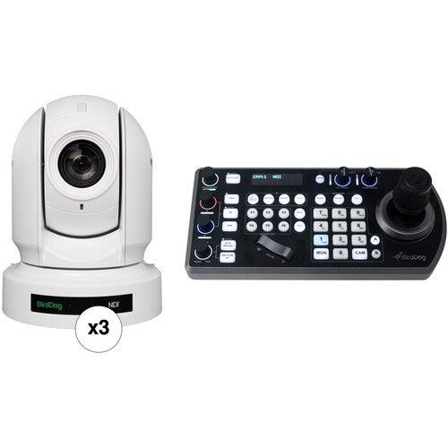 BirdDog EYES P400 4K 10-Bit Full NDI PTZ 3-Camera Kit (White) - BDP400BUNDLE-WWW