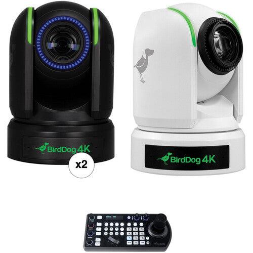 BirdDog 3 x P4K 4K Full NDI PTZ Cameras and PTZ Keyboard Kit (2 x Black, 1 x White) - BDP4KBUNDLE-WBB