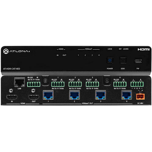 Atlona 4K/HDR HDMI 2.0b HDBaseT HDMI 1X4 Exten Distance Distribution Amplifier - AT-HDR-CAT-4ED