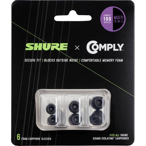 Shure EACYF1-6KIT 100 Series Comply Foam Sleeves for Shure Earphones (S, M, L, 1 Pair Each)