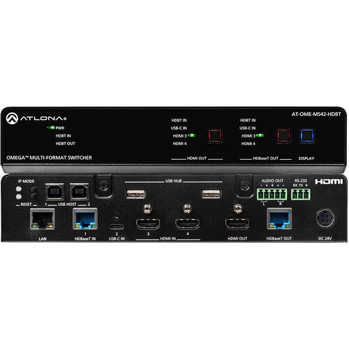 Atlona Omega 4x2 4K/UHD multiformat matrix switcher - AT-OME-MS42-HDBT