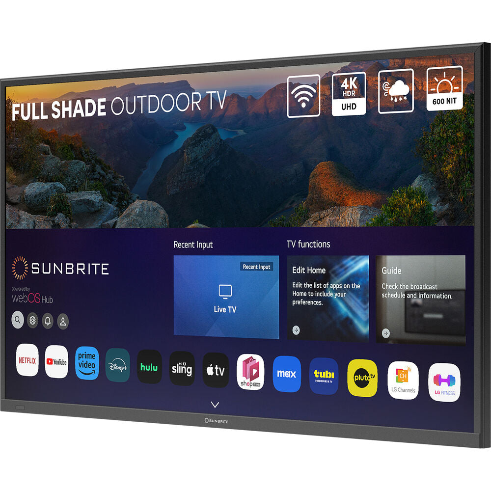 Sunbrite SB-V4-55-BL Veranda 4 Full Shade 4K HDR Outdoor Smart TV Displays Sunbrite