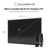 Sunbrite SB-V4-55-BL Veranda 4 Full Shade 4K HDR Outdoor Smart TV Displays Sunbrite