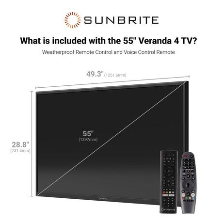 Sunbrite SB-V4-55-BL Veranda 4 Full Shade 4K HDR Outdoor Smart TV Displays Sunbrite