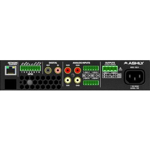 ASHLY FX125.2 1/2-Rack Compact 2-Chan Power Amp with DSP, 2 x 125W at 4/8 Ohms, 1 x 250W at 70V